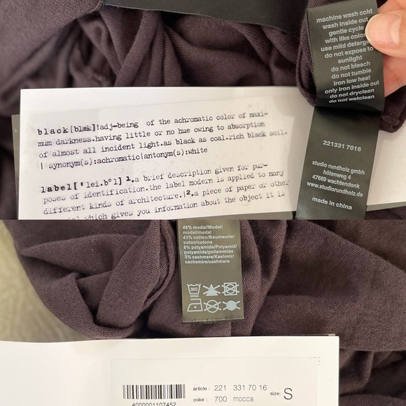 Rundholz Relaxed Tie Turtleneck Tunic Dress Long Sleeve Cashmere Mocca S NWT - Picture 5 of 6